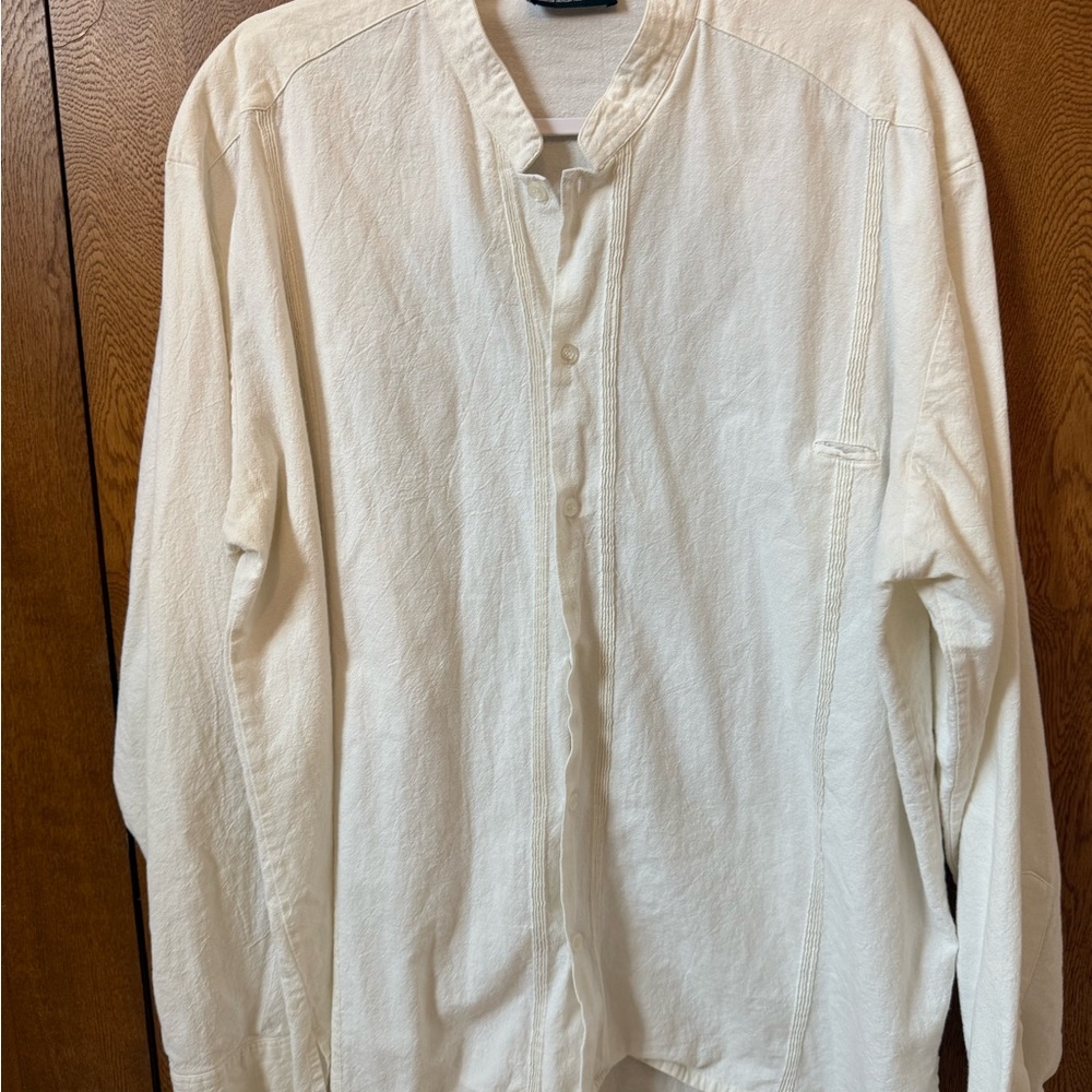 Mexican Authentic Guayabera Off White Classic Button Shirt